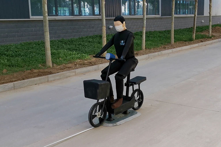 An image of a model pedestrian at the Toyota Collaborative Research Safety Center.